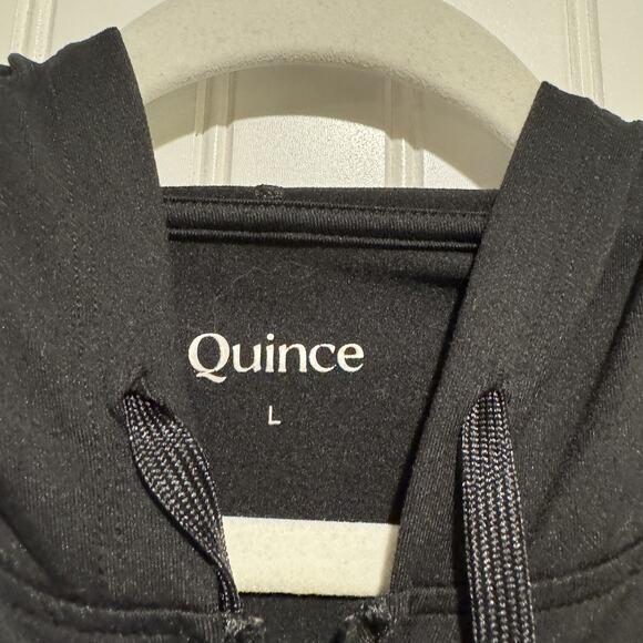 Quince Black Flowknit Full Zip Hoodie Size Large - Picture 4 of 7